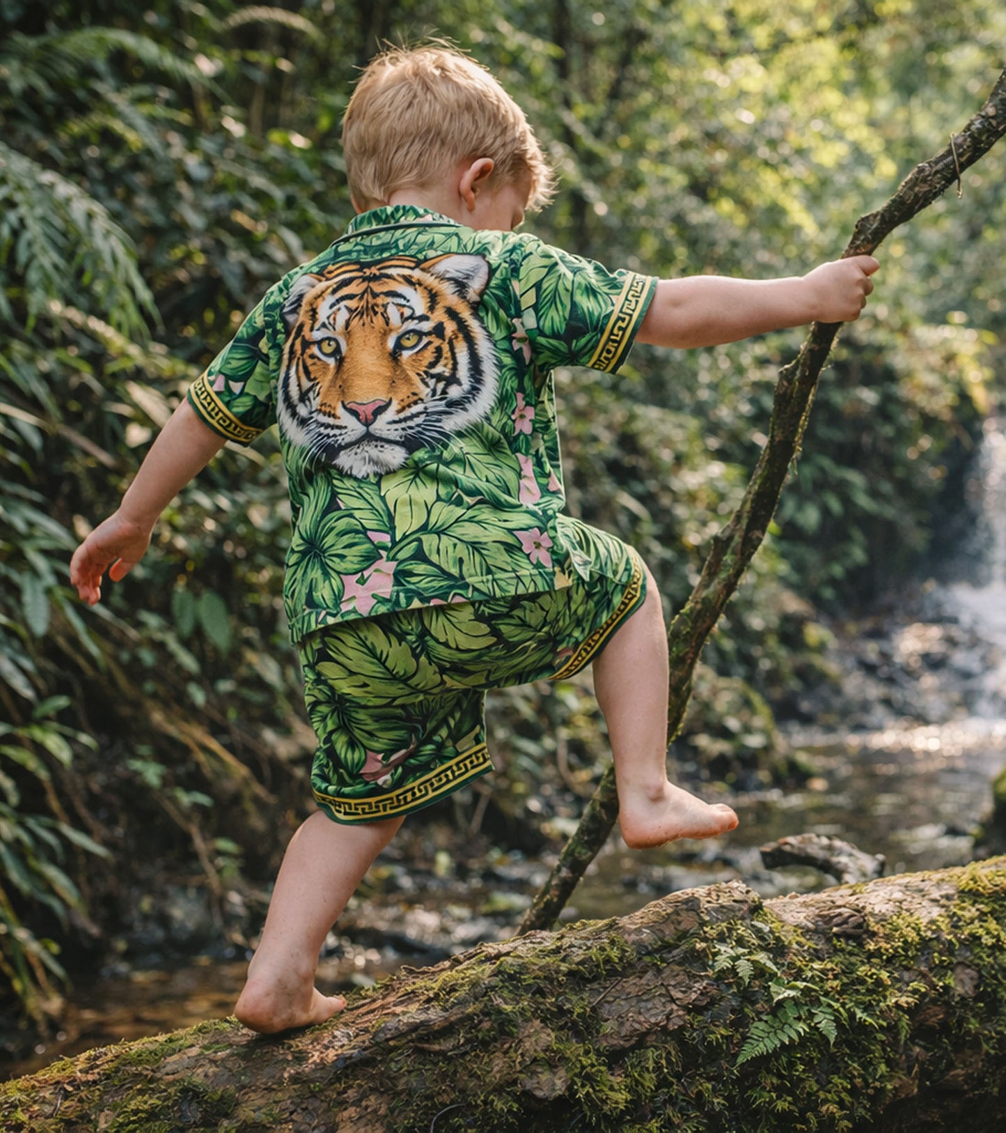 Boys Wild Leopard and Tiger Jungle Pure Cotton Co-ord Set