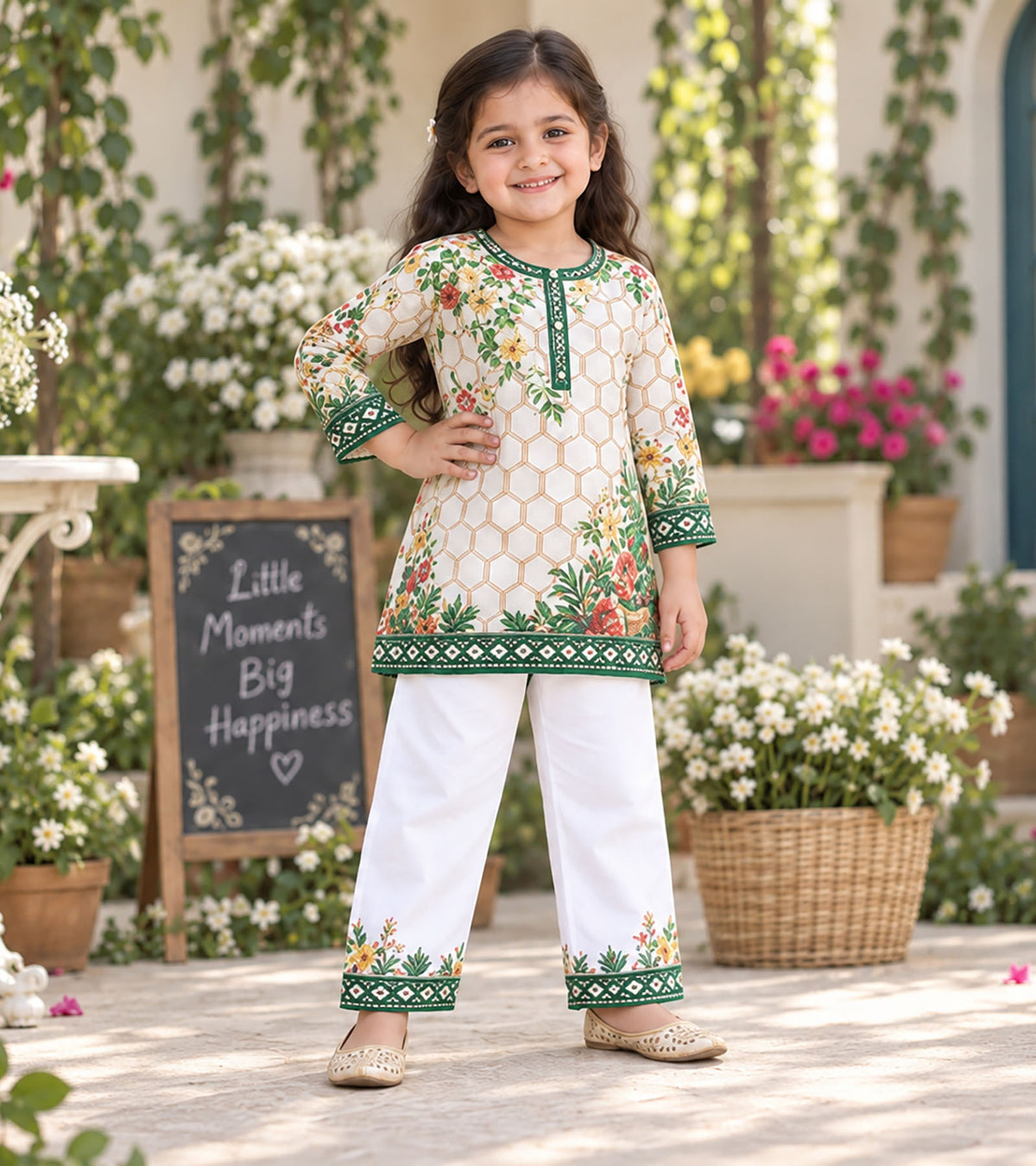 Green Meadow Girls Pyjama Kurta Set
