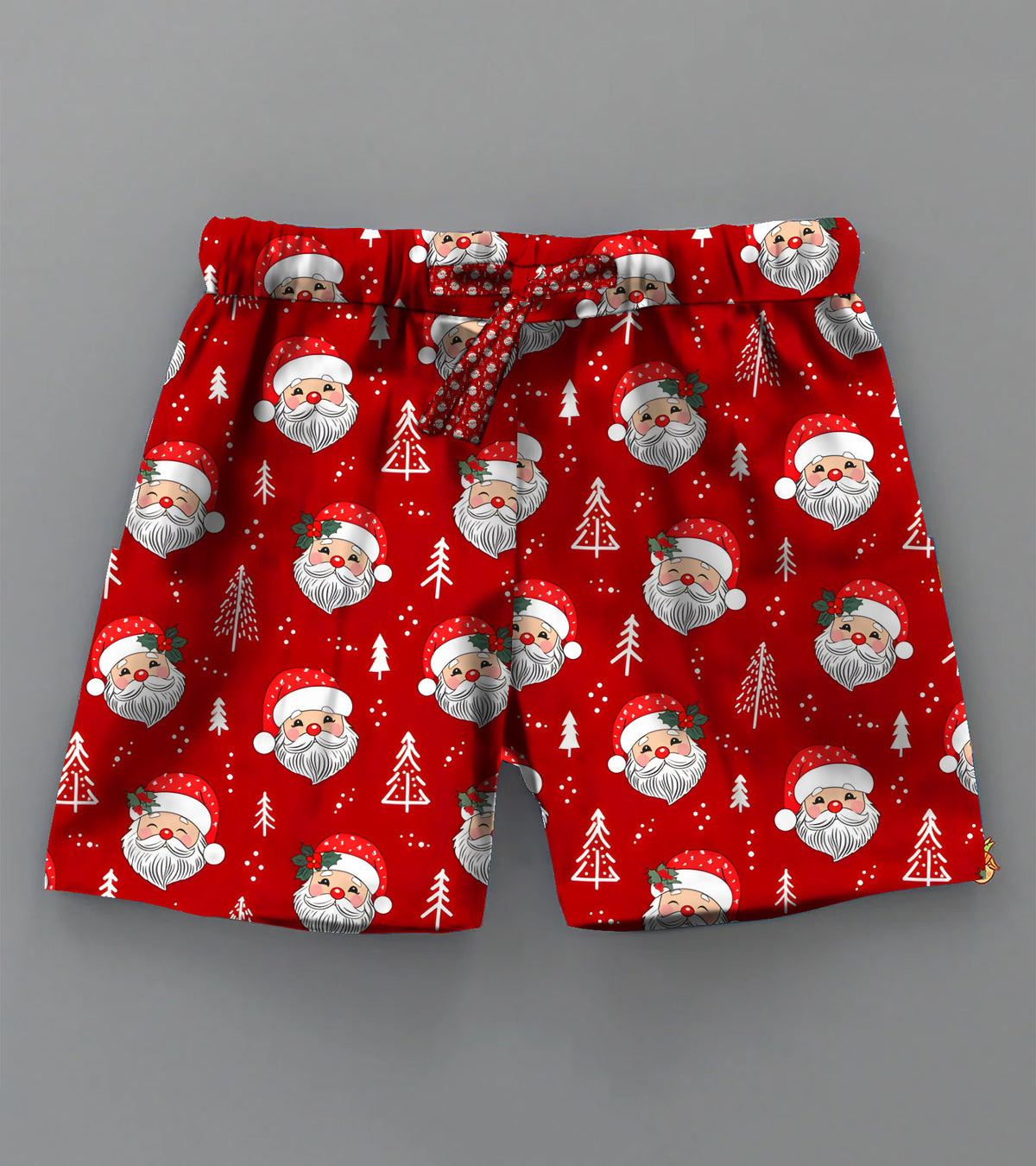 Red Santa Christmas Printed Boys Co ord Set
