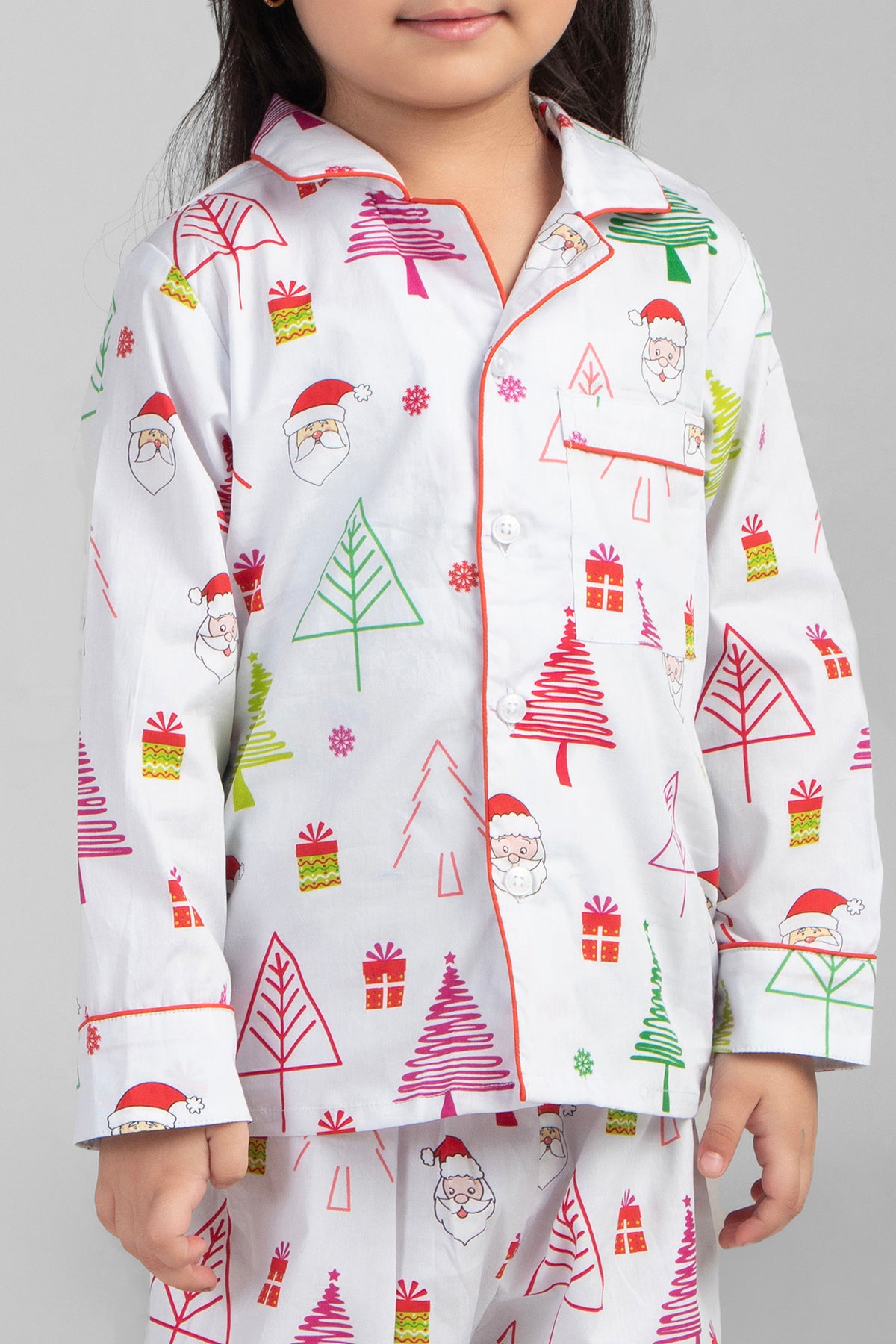 Xmas Tree Christmas Printed Nightsuit Set