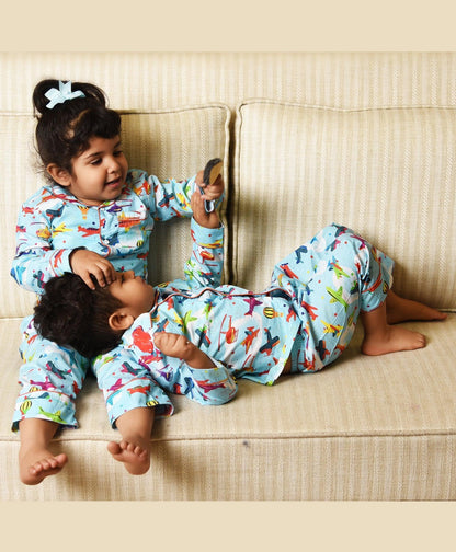 Aeroplane Printed Nightsuit Set