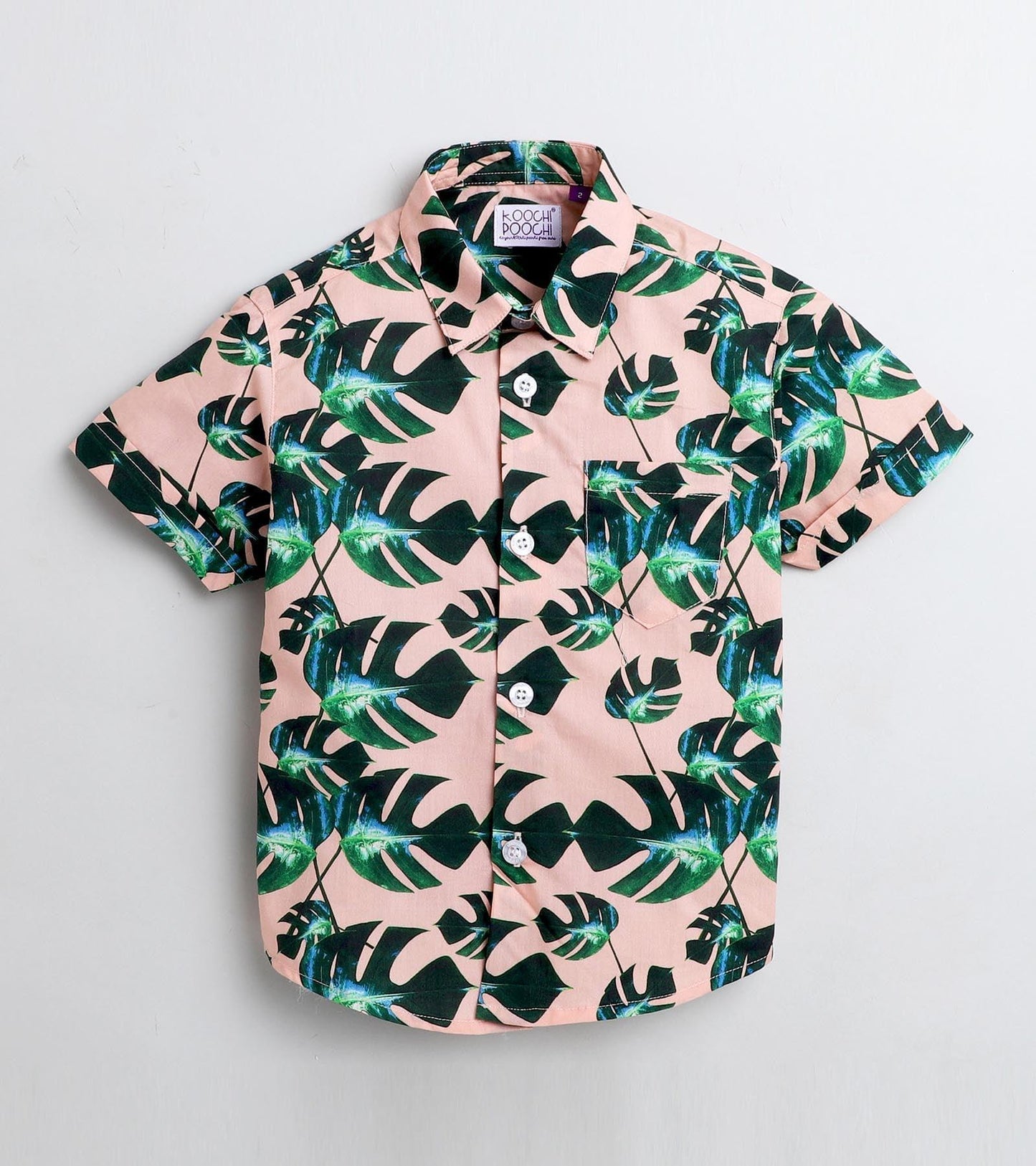 Big Leaf Printed Half Sleeve Shirt