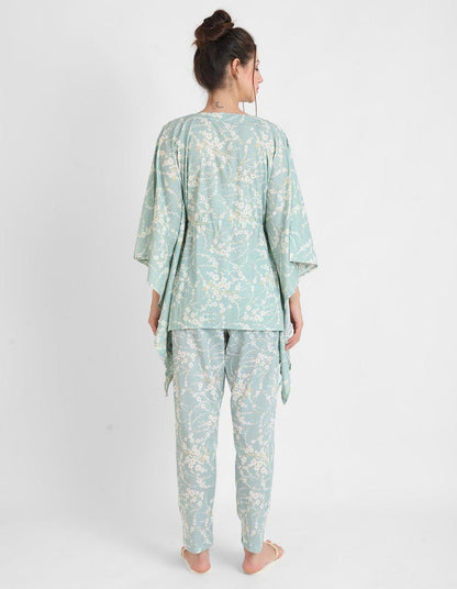 Blossom Print Kaftan Pajama Set
