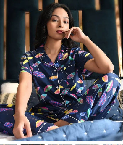 Umbrella Printed Nightsuit Set for Women