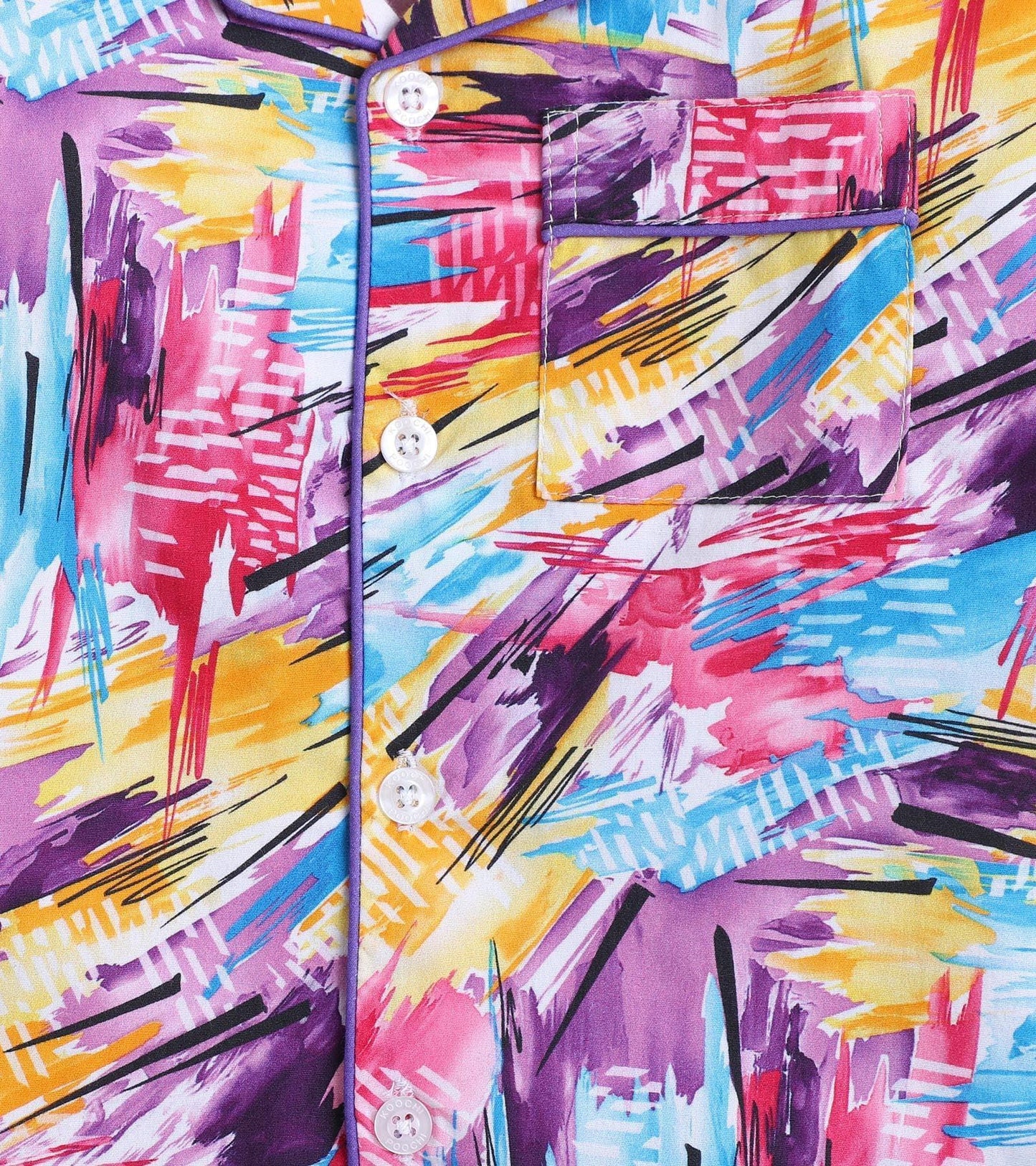 Abstract Printed Girls Nightsuit Set