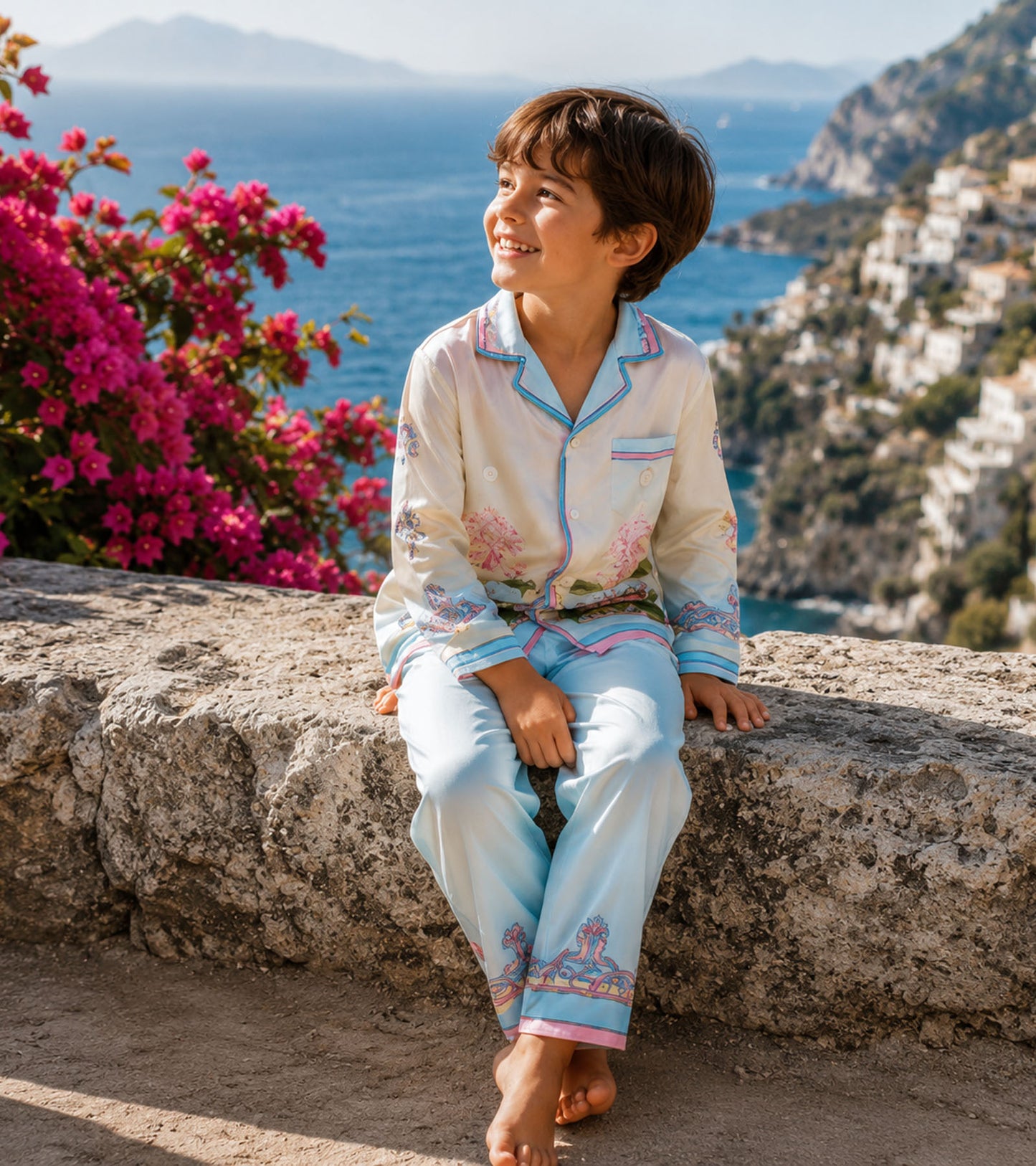 Amalfi Dreams Pure Cotton Printed Nightsuit Set