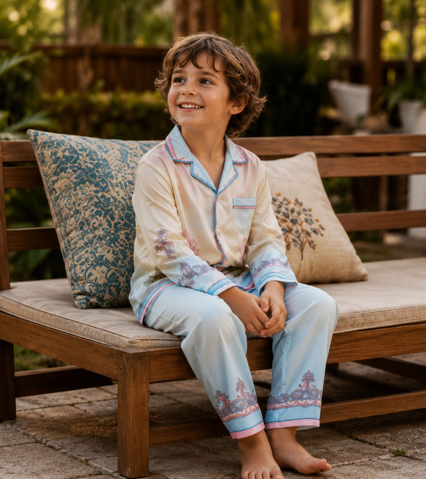 Amalfi Dreams Pure Cotton Printed Nightsuit Set