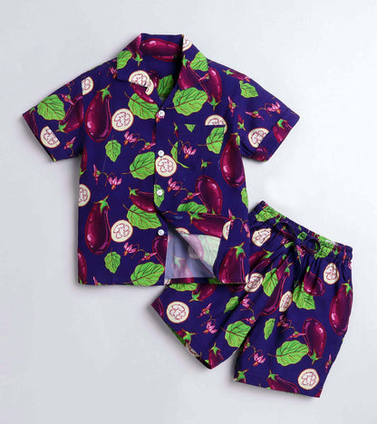 Aubergine Magic Printed Boys Co ord Set