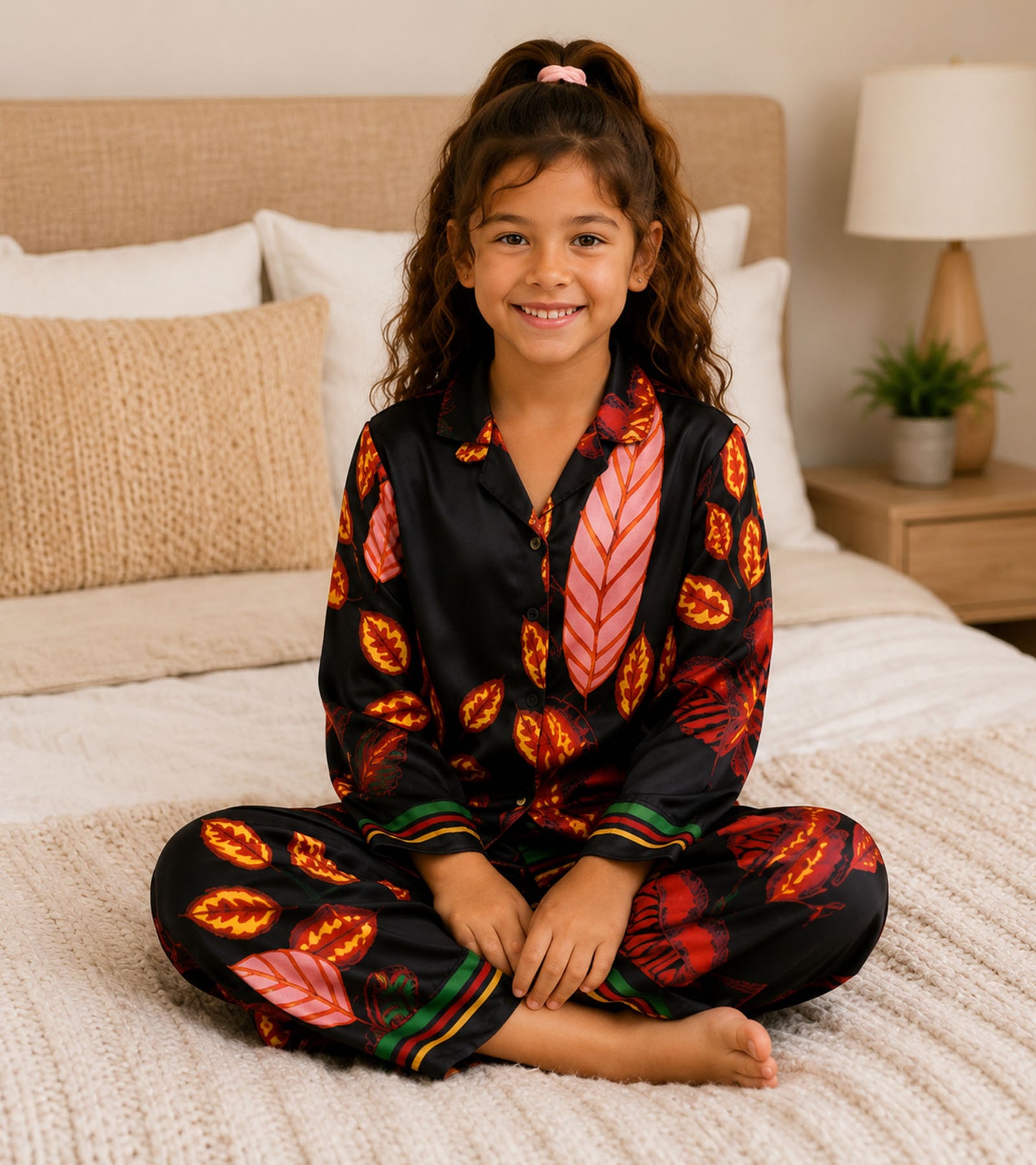 Autumn Belle Printed Girls Pure Cotton Nightsuit Set