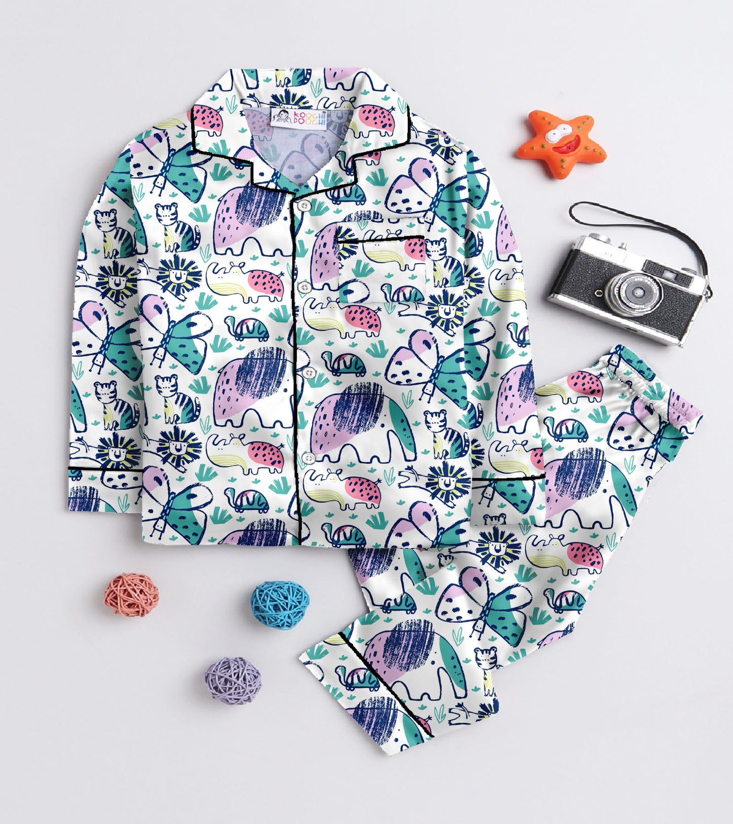 Baby Drawing Printed Nightsuit Set