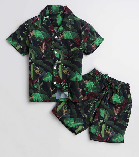Banana Leaf Printed Boys Co ord Set