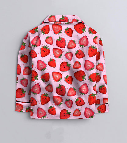 Berry Bloom Pure Cotton Printed Nightsuit Set