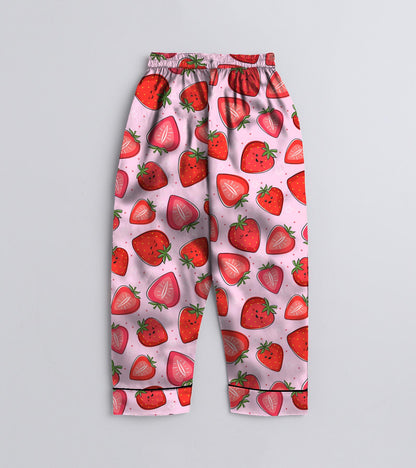 Berry Bloom Pure Cotton Printed Nightsuit Set