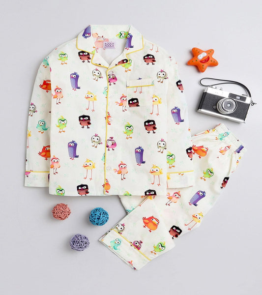 Birdie Bird Printed Nightsuit Set for Girls