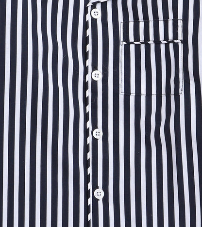 Black Stripe Printed Night Suit Set