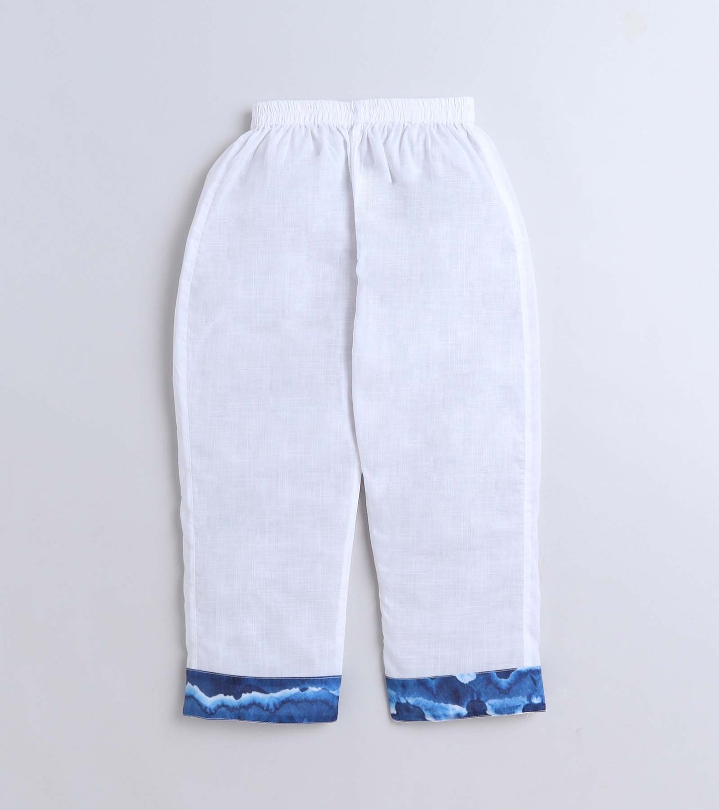 Wavy Blue Tie-dye Printed Pyjama Kurta Set