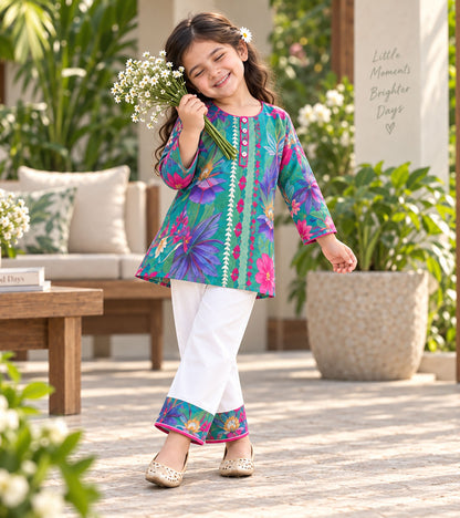 Botanical Jewel Girls Pyjama Kurta Set