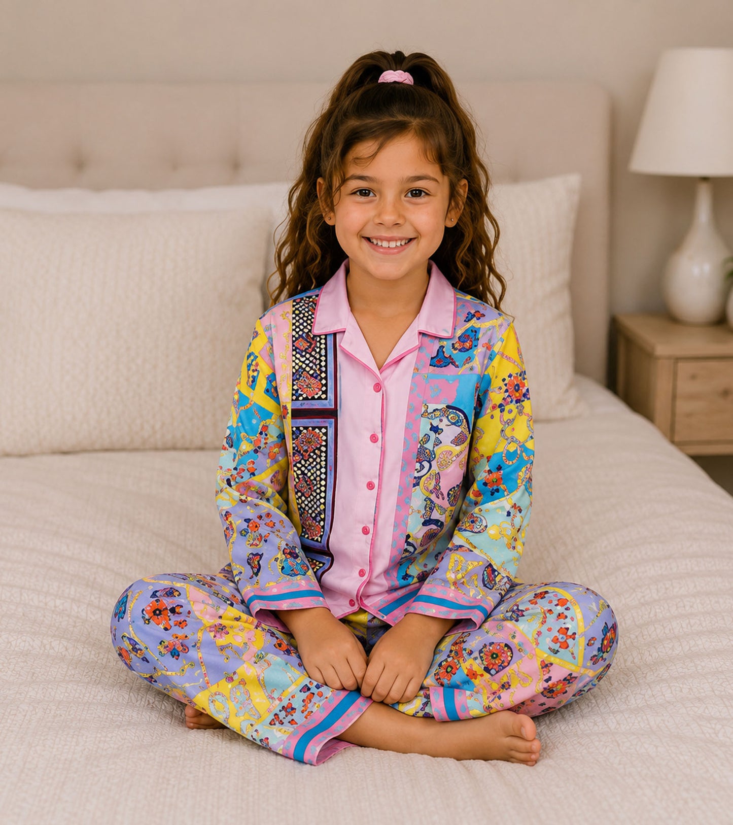 Candy Melody Printed Girls Pure Cotton Nightsuit Set