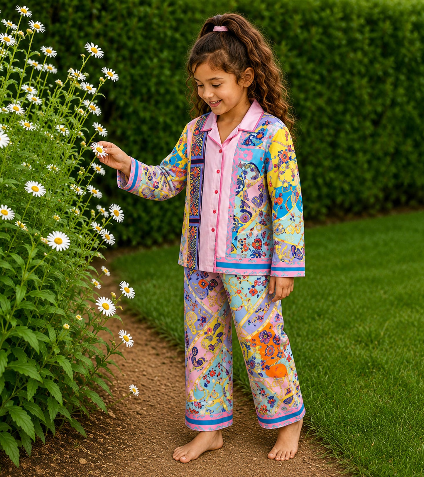 Candy Melody Printed Girls Pure Cotton Nightsuit Set