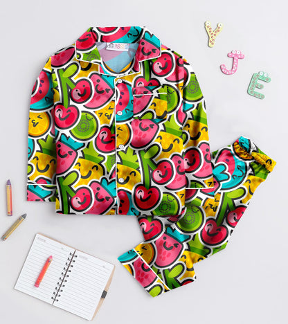 Cherry Pure Cotton Printed Nightsuit Set