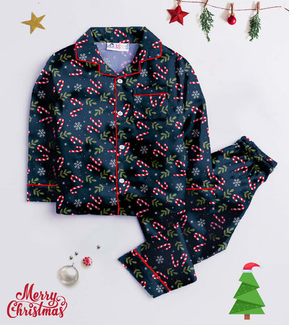 Christmas Deco  Pure Cotton Christmas Printed Nightsuit Set