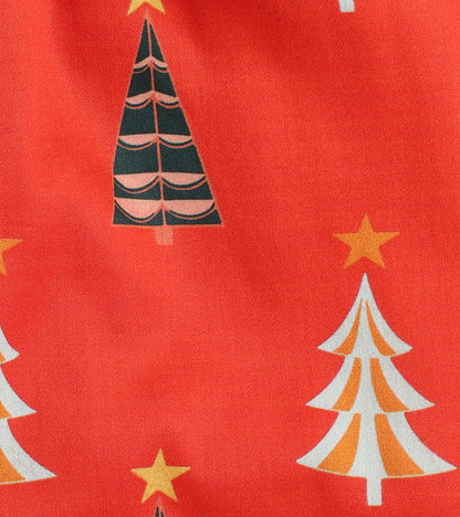 Christmas Tree Red Printed Nightsuit Set