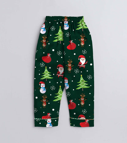 Christmas Tree Pure Cotton Christmas Printed Nightsuit Set