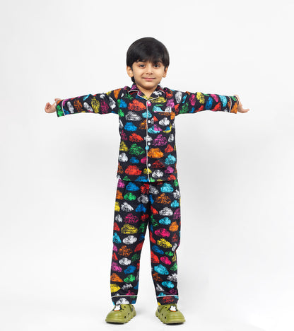Colourful Printed Night Suit Set