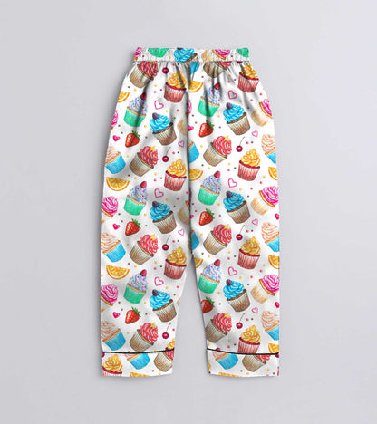 Cup Cake Printed Nightsuit Set