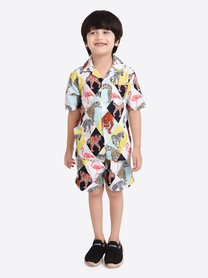 Animal Block Printed Cord Set for Boys