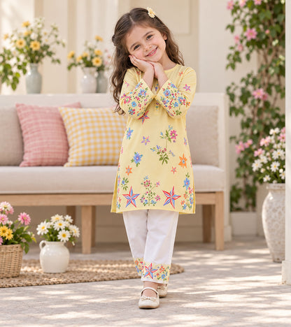 Daisy Glow Girls Pyjama Kurta Set