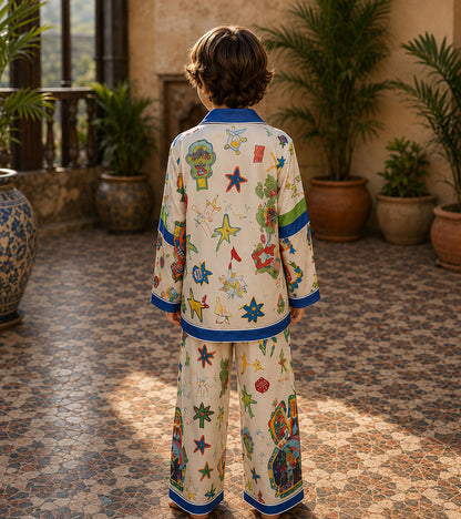 Doodle Adventure Luxe Pure Cotton Printed Nightsuit Set