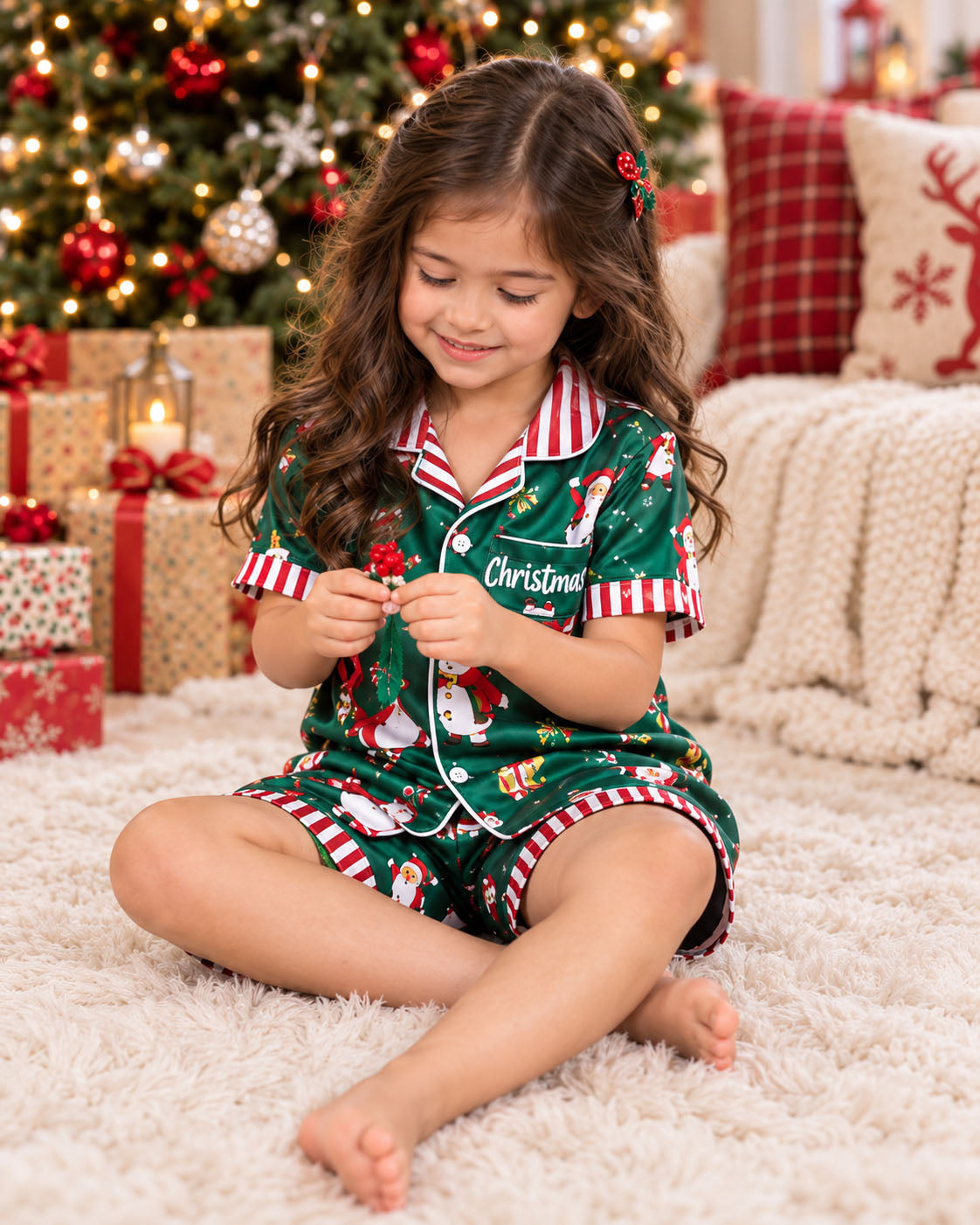 Emerald Dreams Christmas Half Pajama Set