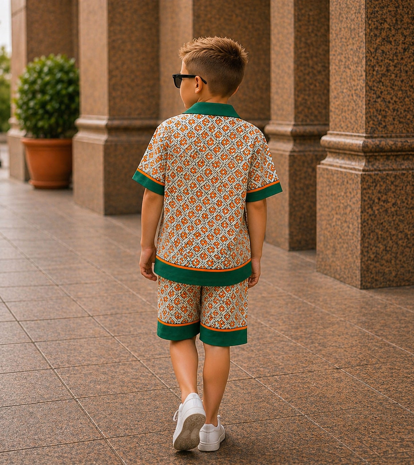Emerald Heritage Luxe Pure Cotton Co-ord Set For Boys