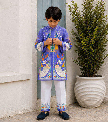 Floral Paisley Festive Pure Cotton Kurta Set