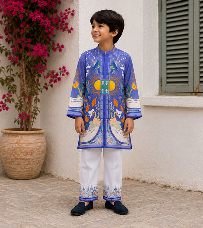 Floral Paisley Festive Pure Cotton Kurta Set