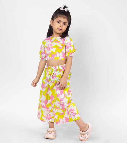 Floral Pastel Printed Co ord Sets For Girls