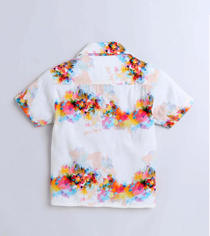 Flowers in line Printed Boys Co ord Set