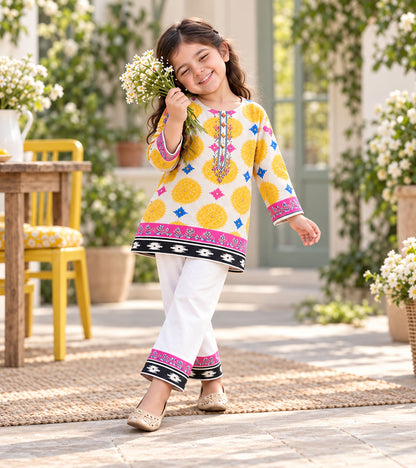 Folk Fiesta Girls Pyjama Kurta Set