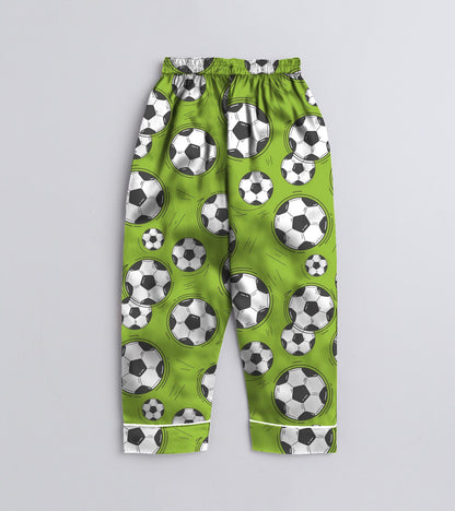 Football Pure Cotton Printed Nightsuit Set