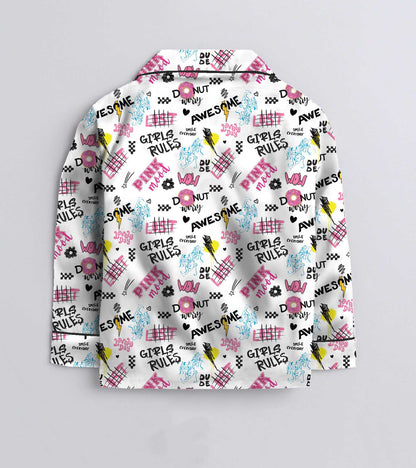 Girls Power Printed Nightsuit Set