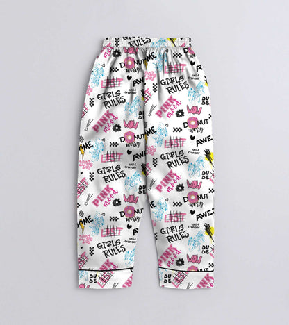 Girls Power Printed Nightsuit Set