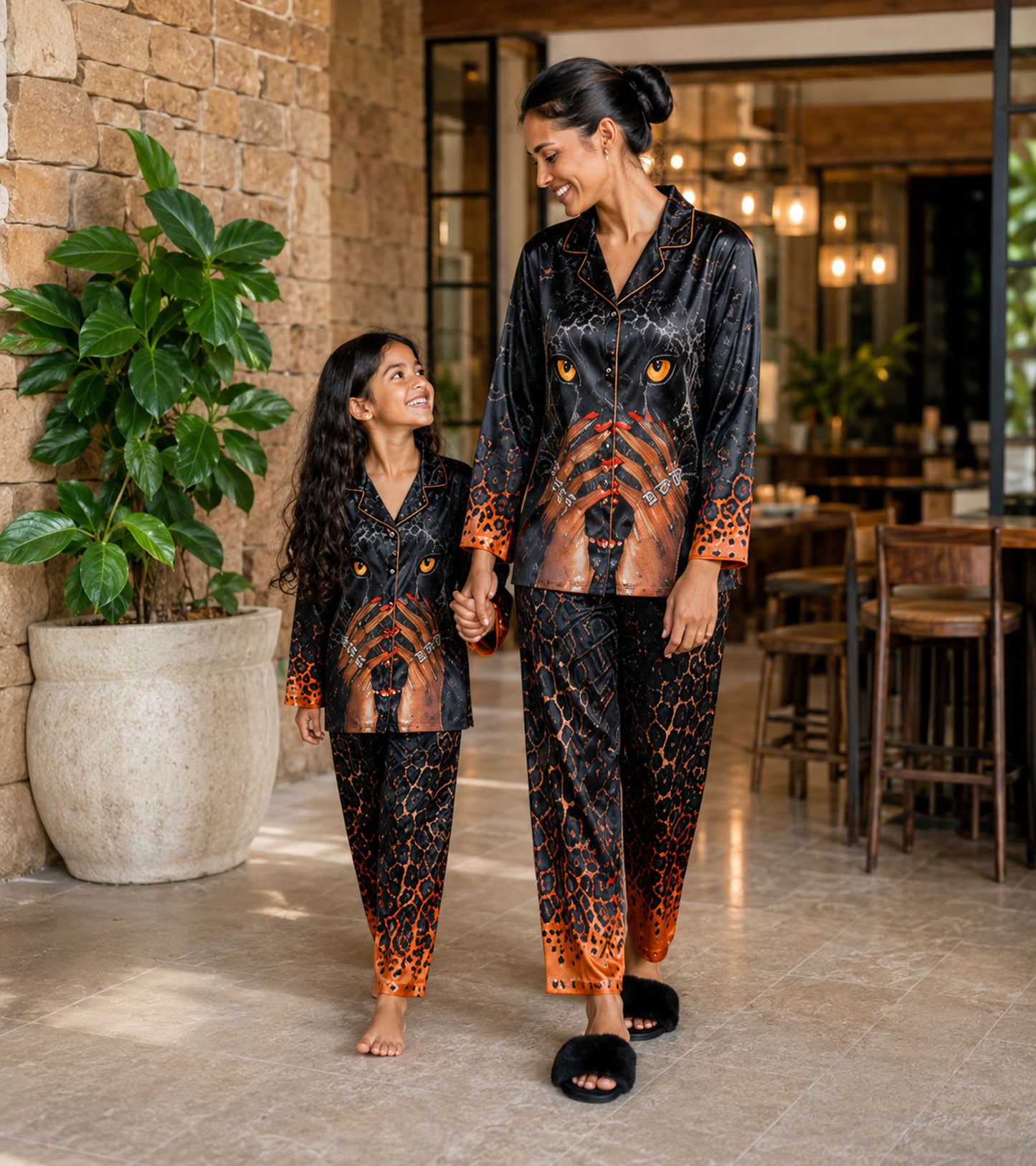 Midnight Panther Luxe Mom & Me Matching Lounge Set