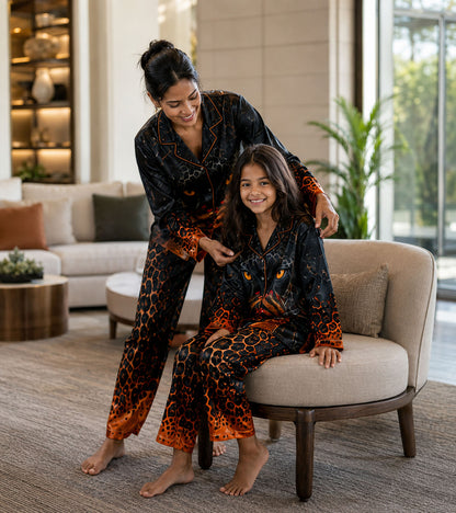 Midnight Panther Luxe Mom & Me Matching Lounge Set