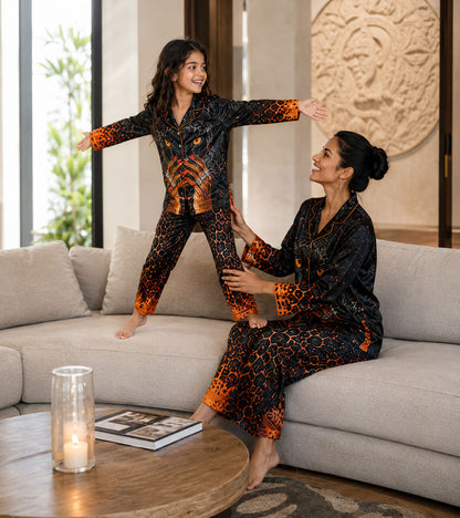 Midnight Panther Luxe Mom & Me Matching Lounge Set