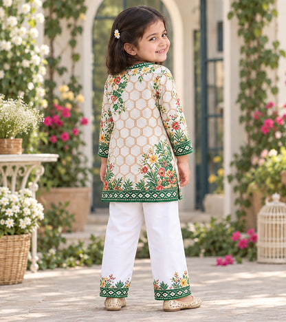Green Meadow Girls Pyjama Kurta Set
