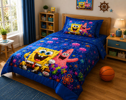 Happy Ocean Pals Bedsheet Set Premium Cotton