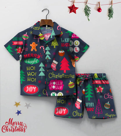 Ho Ho Ho Christmas Printed Boys Co ord Set