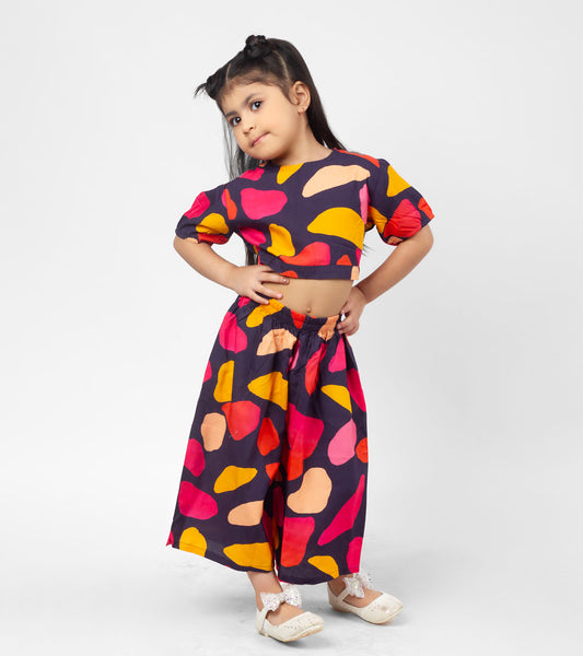 Intarsia Blocks Printed Co ord Sets For Girls