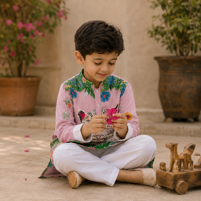 Jungle Majesty Festive Pure Cotton Kurta Set